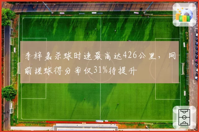 李梓嘉杀球时速最高达426公里,网前搓球得分率仅31%待提升