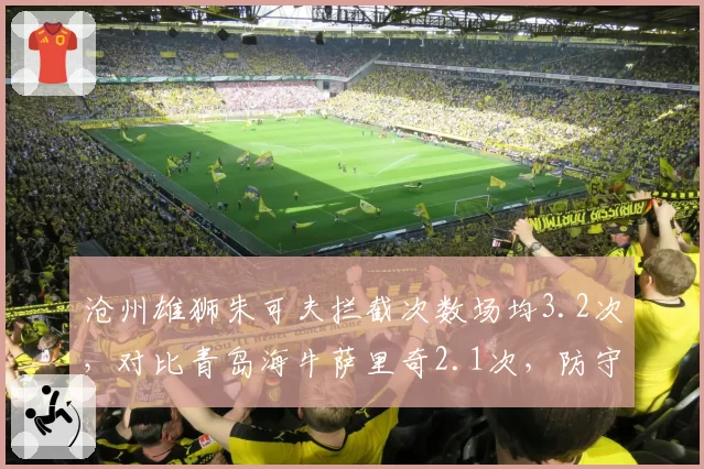 沧州雄狮朱可夫拦截次数场均3.2次,对比青岛海牛萨里奇2.1次,防守型中场价值对比